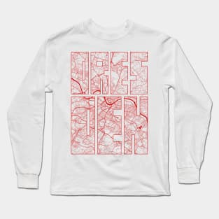 Dresden, Germany City Map Typography - Oriental Long Sleeve T-Shirt